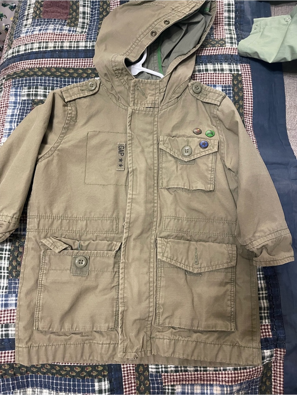 Kids Khaki Hooded Utility Jacket - Gap